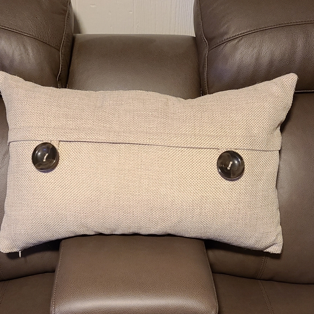 Burlap feather pillow